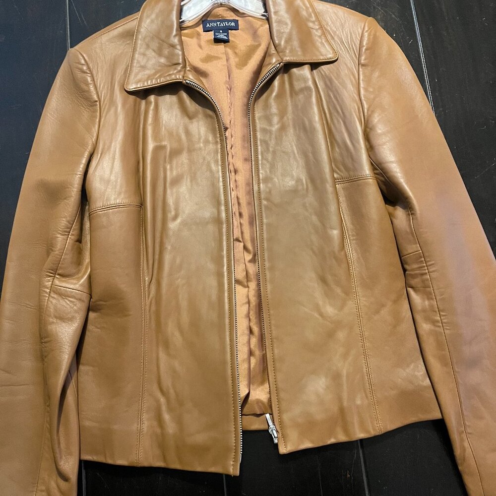 Ann Taylor 100% Leather Blazer Jacket